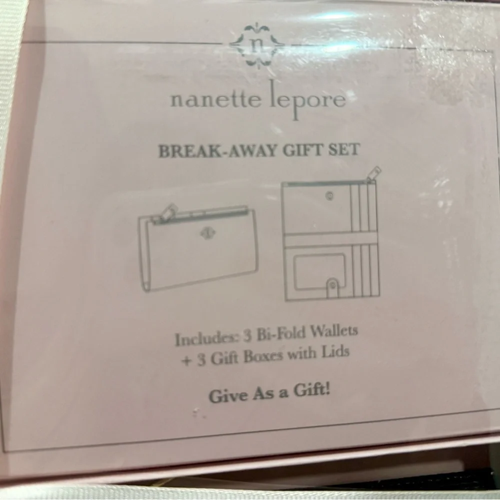 Nanette Lepore Pink, White, and Black Wallet Set - Picture 4 of 5